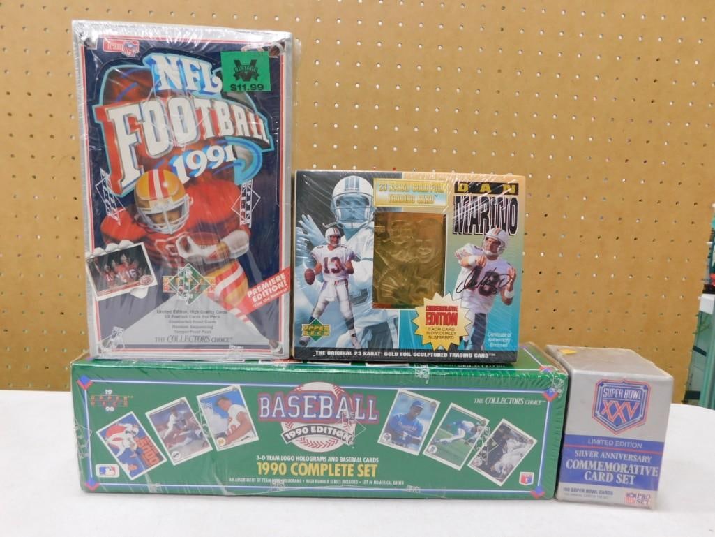 Assorted Sports Card Sets - sealed including 1990 Baseball, Superbowl XXV, 1991 Football, Dan Marino (1 of 4)