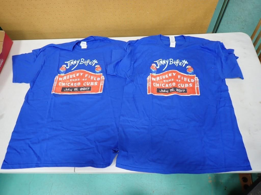 Pair of Jimmy Buffett Wrigley Field Chicago Cubs 2017 Concert T-Shirts - Size L: Pair of Jimmy Buffett Wrigley Field Chicago Cubs 2017 Concert T-Shirts - Size L