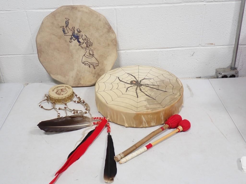 2 Hand Drums and 1 Drum Style Dream Catcher Southwest Style (1 of 11)