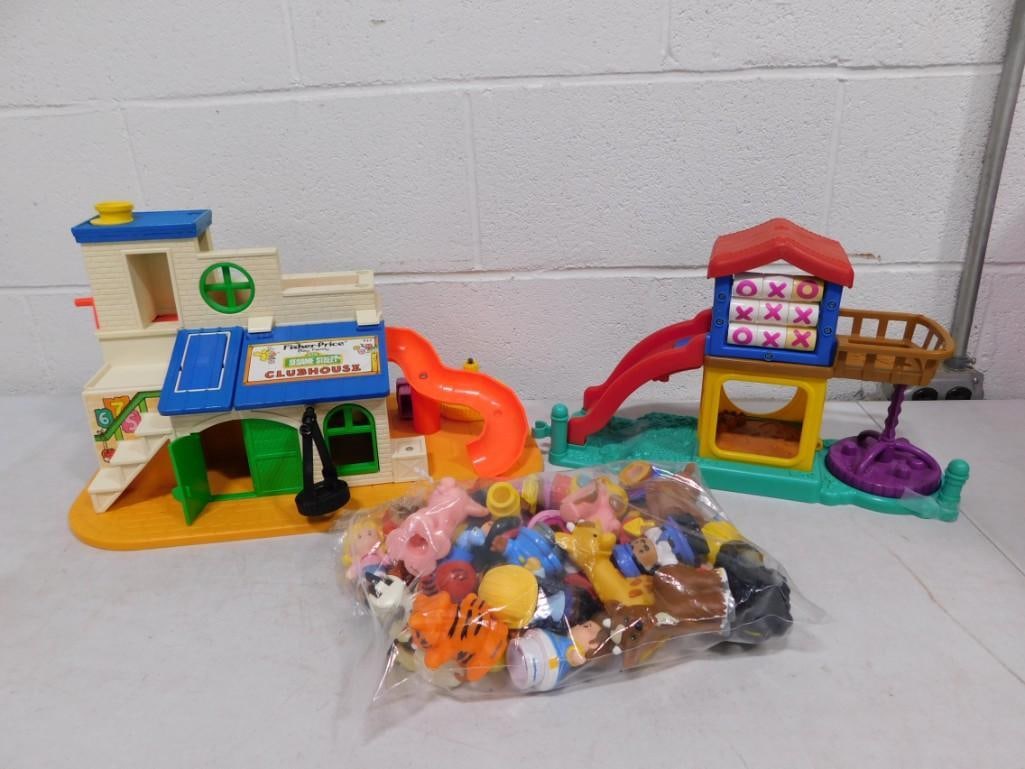 Toys incl Fisher Price Play Family Sesame Street Clubhouse, Little People Playground, Small Toys, Et: Toy Lot incl Fisher Price Play Family Sesame Street Clubhouse, Little People Playground, Small Toys, Etc