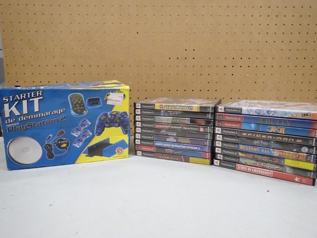 Video Game Lot including PlayStation 2 Games, Starter Kit - includes Bully, Spider-man 2, State of (1 of 8)