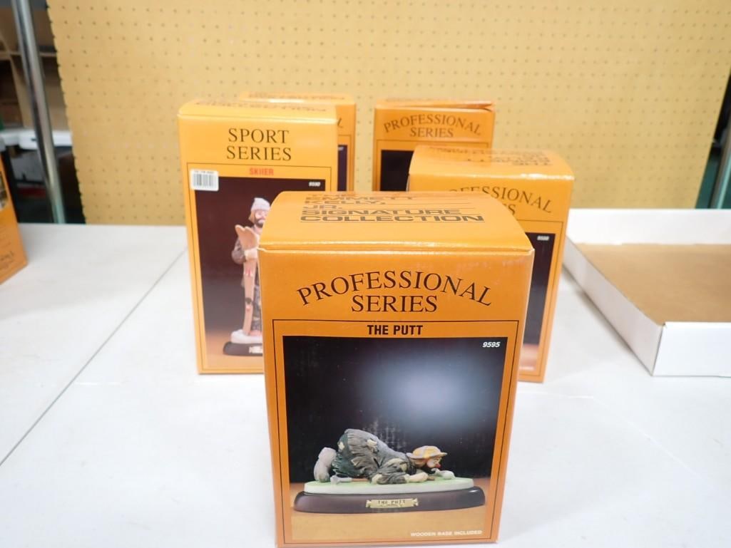 5 Emmett Kelly Professional Series Clown Figurines with original boxes: 5 Emmett Kelly Professional Series Clown Figurines with original boxes - see all pictures