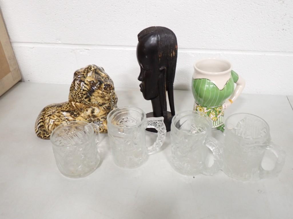 Collectibles incl McDonald's Glasses, Resin Bust or Statue, Blue Sky Mug (1 of 12)