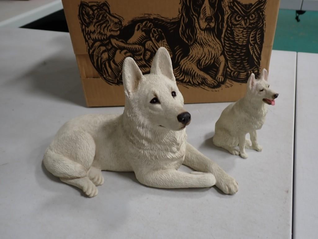 Two Sandicast Resin Dogs: Two Sandicast Resin Dogs