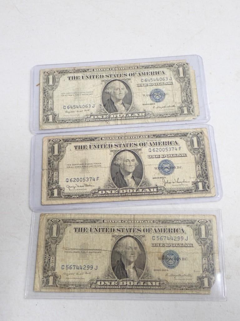 3 Blue Seal Silver Certificates 1935 incl 1 D and 2 G (1 of 7)