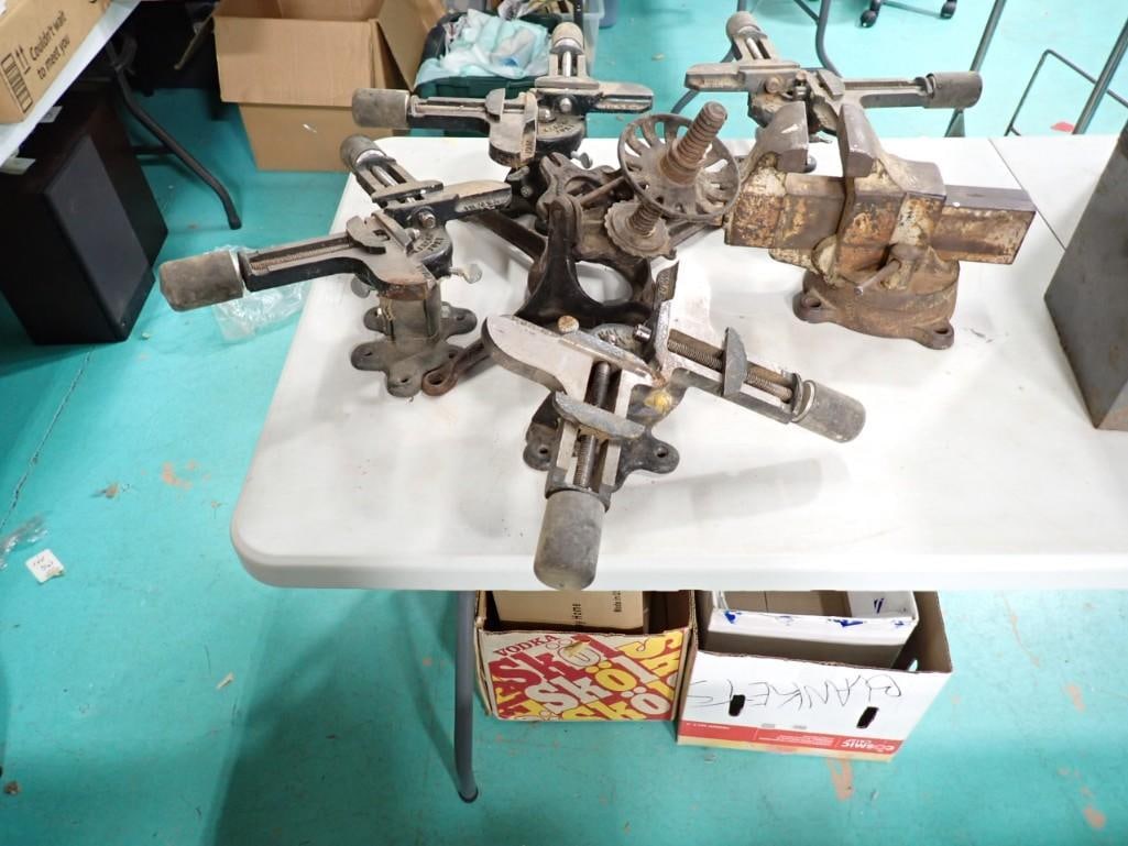 Heavy Cast tool Lot including vise, Miter Vise clamps, etc (1 of 9)