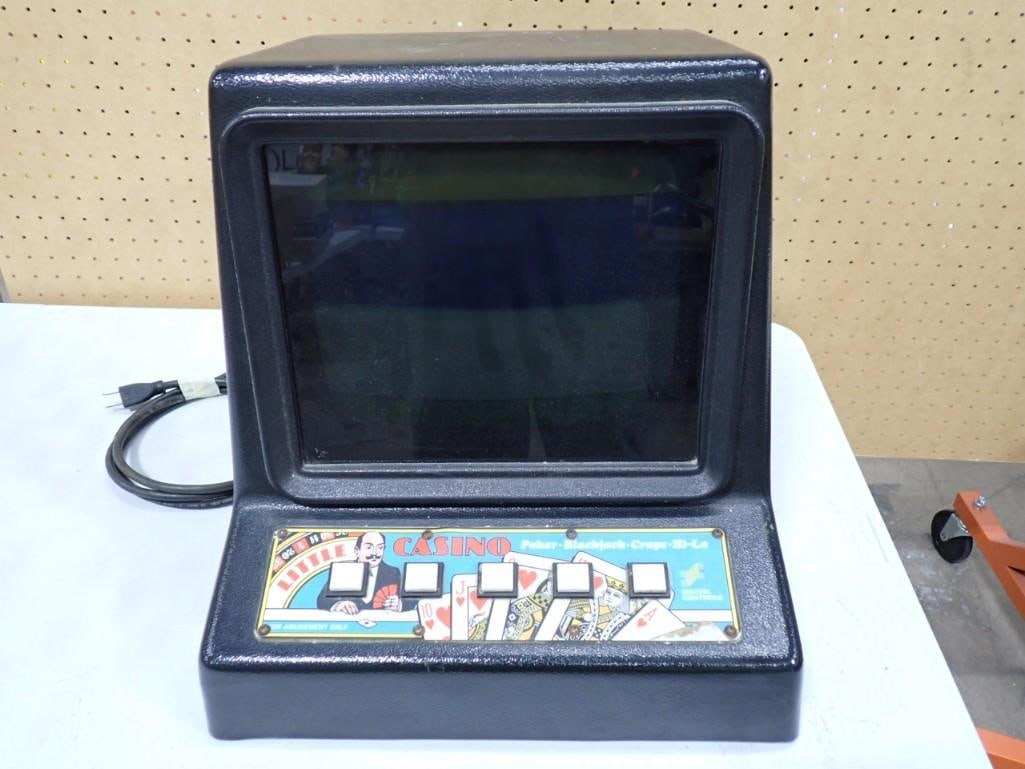 Vintage Early 1980's Coin Op Casino Video Game Machine with Poker, Blackjack, Craps, Hi-Lo (1 of 11)