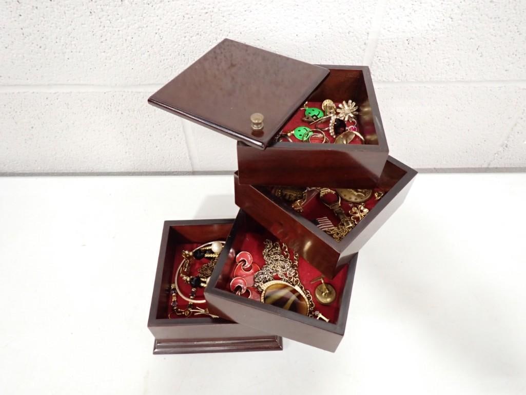 Jewelry Box with Costume Jewelry: Jewelry Box with Costume Jewelry