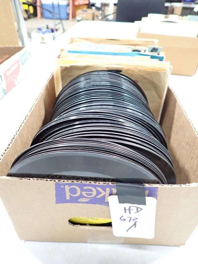 Vinyl Record Lot - lots of 45 RPM - many with sleeves - Dick Clark, Donna Summer, The Platters, etc. (1 of 4)