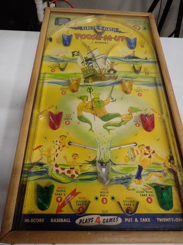 Vintage Electr-O-Matic Poosh-M-Up Senior Pinball Game Toy (1 of 7)