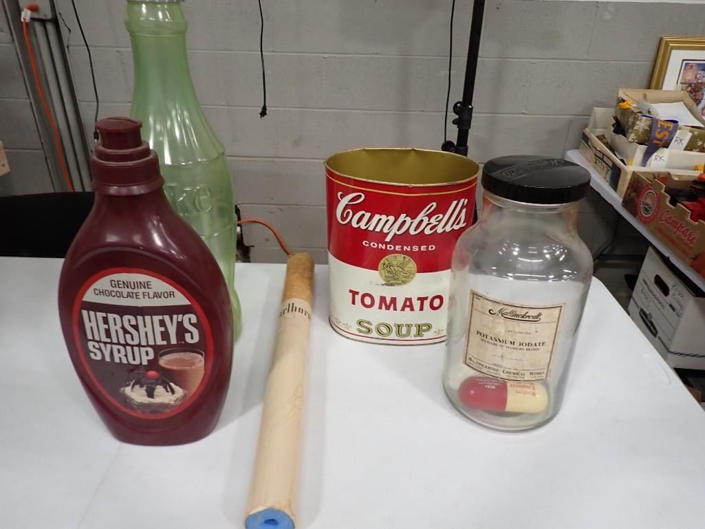 Large Store Display Advertising Items incl Campbell's Soup Can, Large Replica Marlboro Cigarette, (1 of 16)