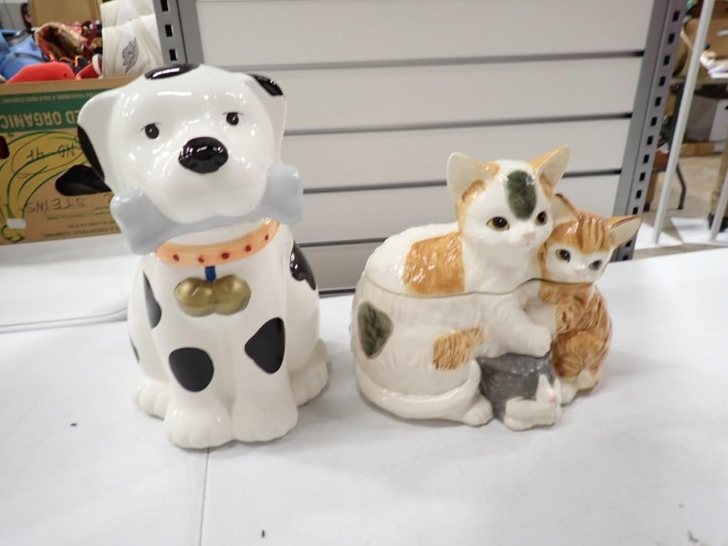 2 Cookie Jars incl Dalmatian Dog and 3 Kitty Cats (1 of 7)