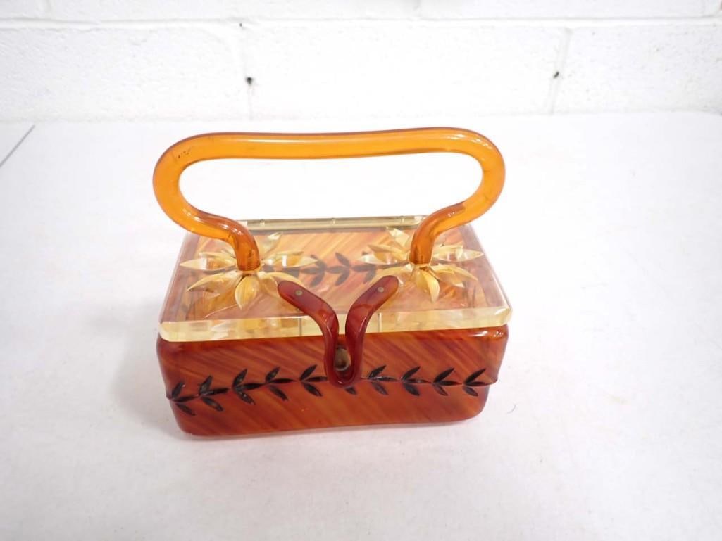 Mid Century Modern Lucite Purse Box 7" x 4" (1 of 6)