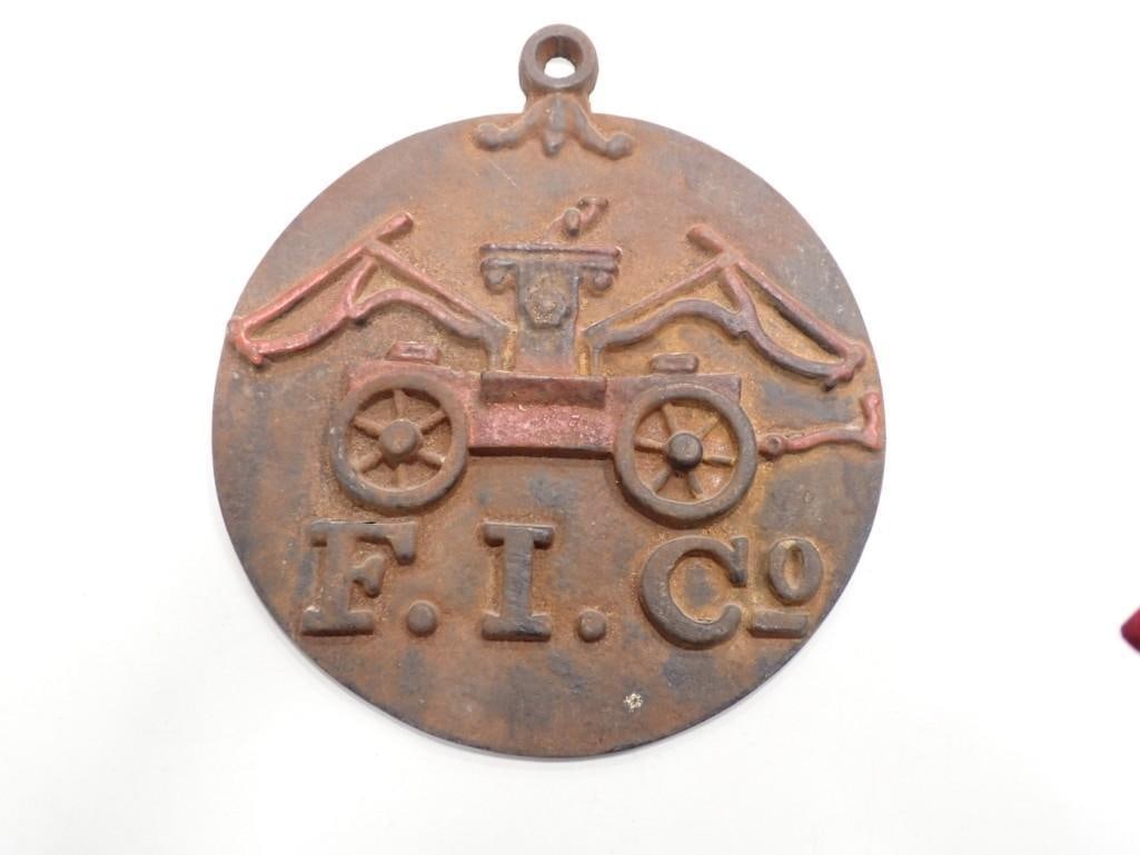 Antique Cast Iron Fire Insurance Sign F.I.Co  11" (1 of 6)