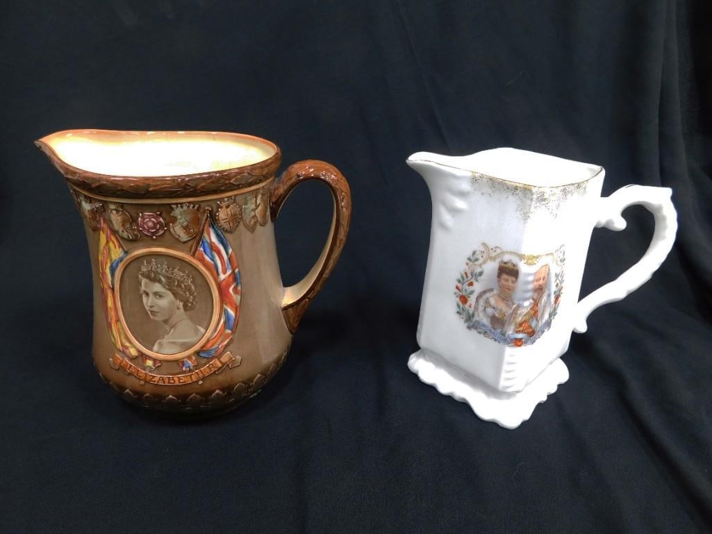 Royal Family Queen Elizabeth Royal Doulton Ceramic Pitchers 6" Tall (1 of 5)