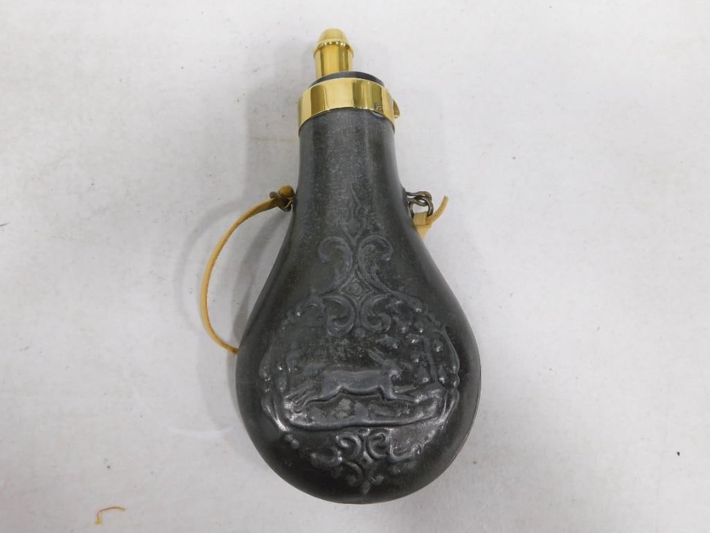 Civil War Era Black Powder Flask Rabbit Design (1 of 3)