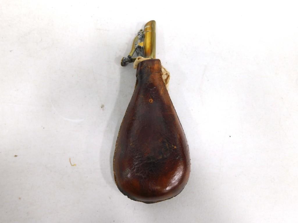 Civil War Era Black Powder Flask Leather (1 of 6)