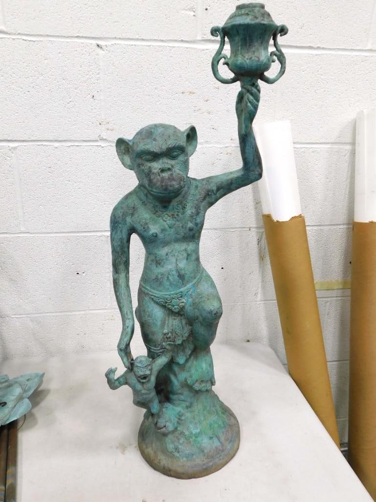 Bronze Monkey Statue 30" Tall (1 of 6)