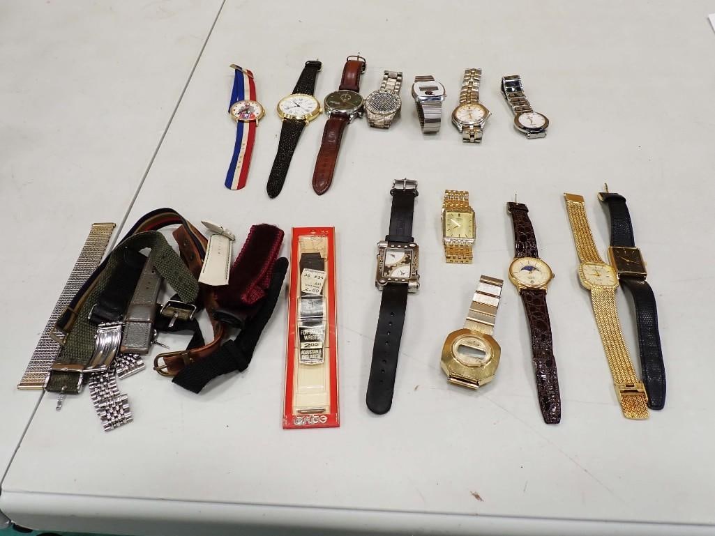 Lot of 13 Vintage Watches and Extra Watch Bands (1 of 4)