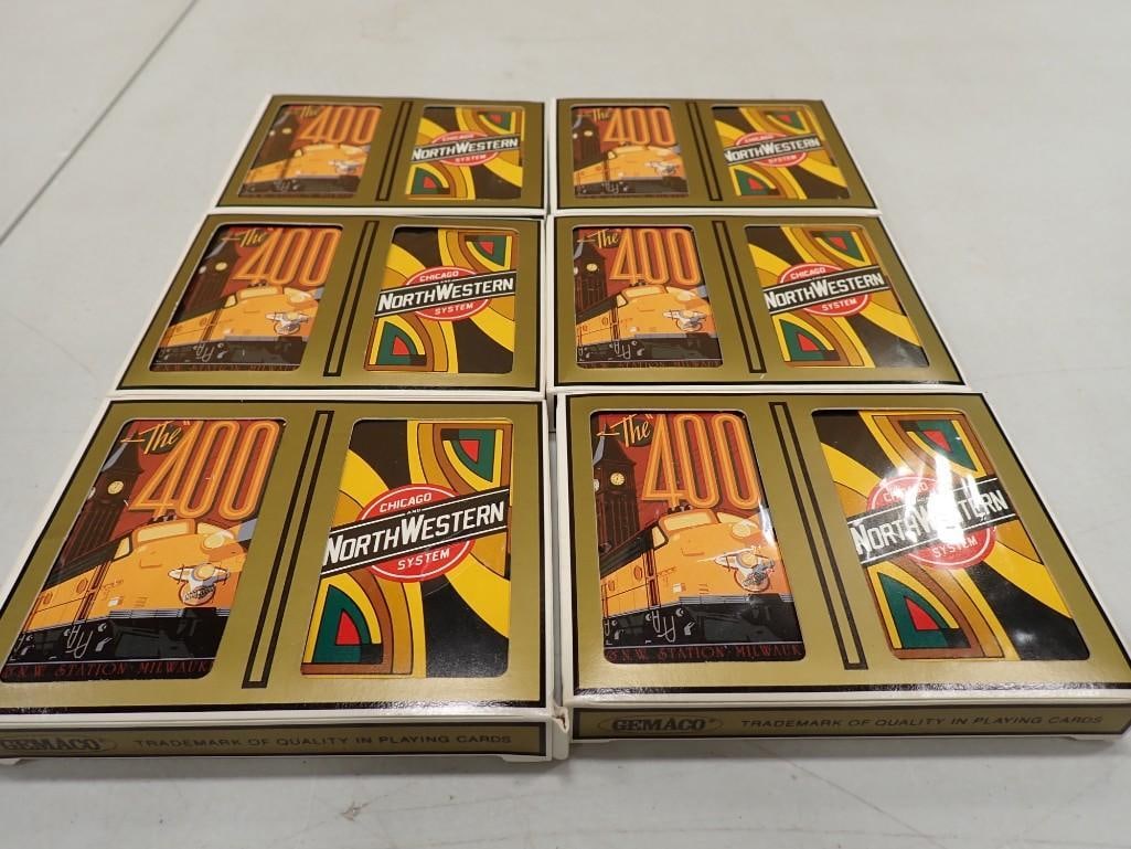 NOS 12 Decks Chicago Northwestern 400 Playing Cards Factory Sealed: New Old Stock 12 Decks Chicago Northwestern 400 Playing Cards Factory Sealed