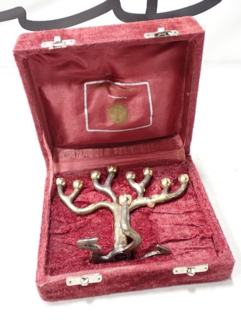 Sandra Kravitz Tre of Life Menorah Rosenthal with Velvet box: Sandra Kravitz Tre of Life Menorah Rosenthal with Velvet box