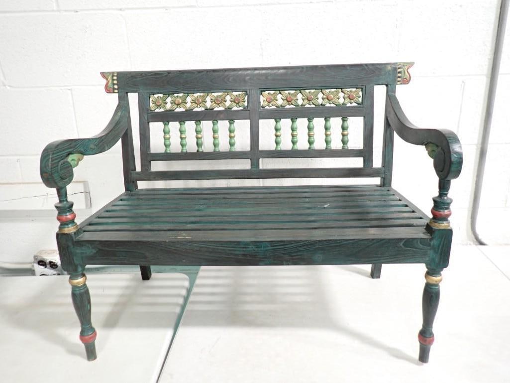 Maitland Smith Child's or Doll Hand Painted Bench (1 of 10)