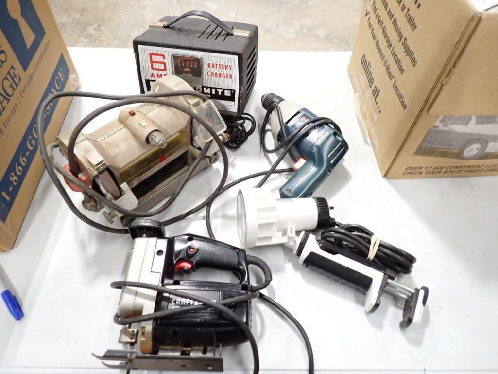 Assorted Tools including Drill, Saw, Sander, Battery Charger, etc. (1 of 2)