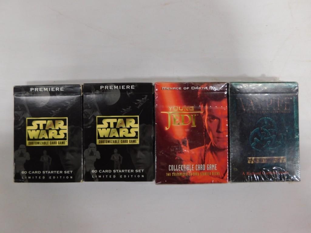 1 Pack Young Jedi, Sealed, 2 Packs Star Wars Premier Cards Unsealed, 1 Pack Vampire Cards, Sealed (1 of 4)