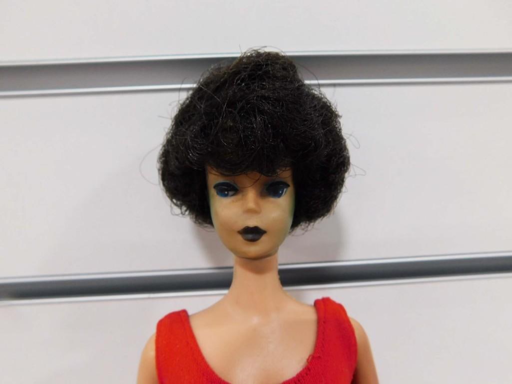 Vtg 1962 Bubble Cut Barbie Brunette Black Hair (Rare), Original Red Swimsuit (1 of 9)