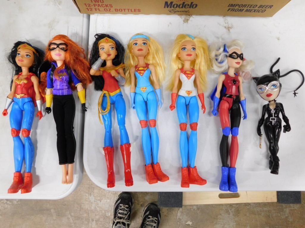 7 Superhero Barbies incl Wonder Woman, Supergirl, Batgirl, Harley Quinn: Lot of 7 Superhero Barbie Dolls incl Wonder Woman, Supergirl, Batgirl, Harley Quinn