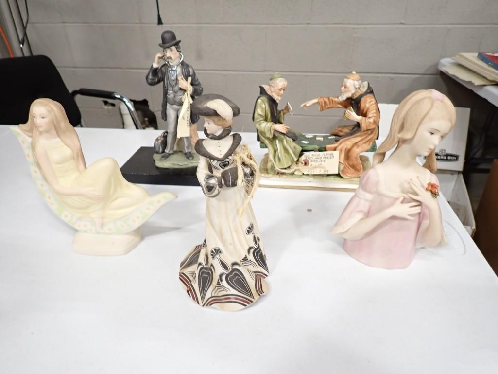 Misc. Figurines Lot including Signed Lasklo Ilspanky  Goebel, Doctor, Monks Playing Cards, etc. (1 of 11)