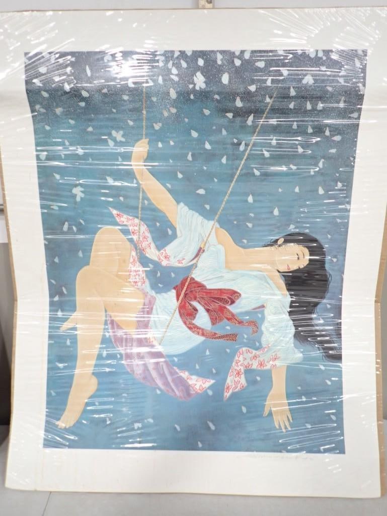 Muramasa Kudo "The Swing" Serigraph Pencil Signed 33" x 41" (1 of 6)