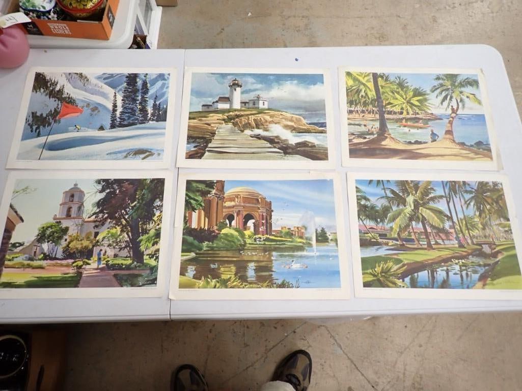 6 Art Prints United Airlines Tom Hoyne on Paper: 6 Art Prints United Airlines Tom Hoyne on Paper