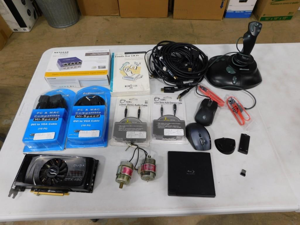 Computer Parts incl Fans, Cables, Joystick, Mouse, etc (1 of 6)