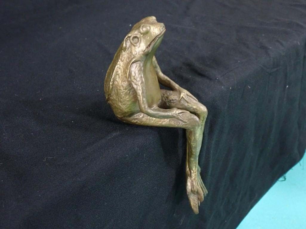 Joseph and Georgia Pozycinski Bronze Sitting Frog Sculpture Signed and Dated "Pozycinski Studios (1 of 8)