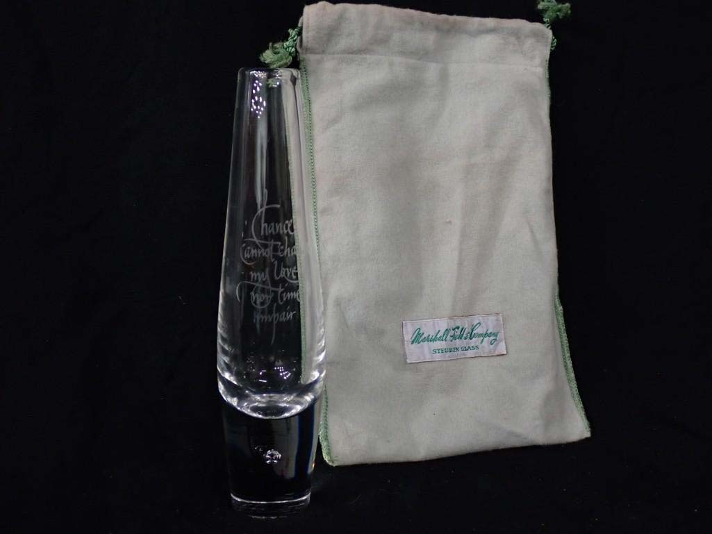 A Steuben Glass Teardrop Suspended Bubble Bud Vase Designed by David Hills, 1949 (1 of 8)