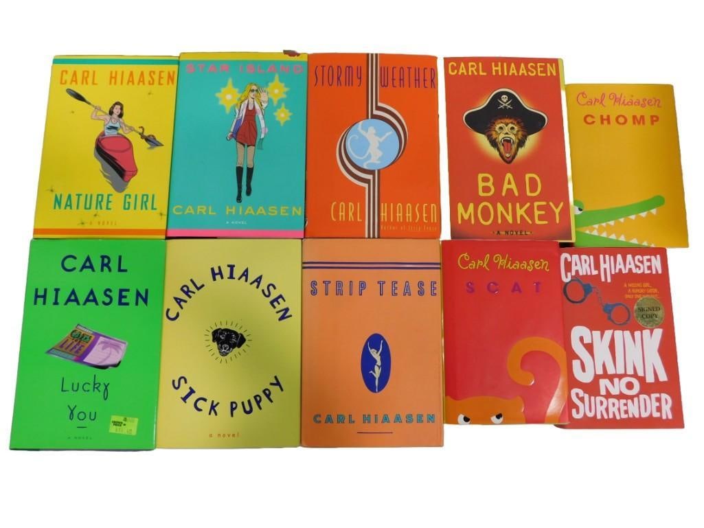 10 Carl Hiaasen Books incl Lucky You, Strip Tease, Scat, Skink No Surrender, Chomp, etc (1 of 4)