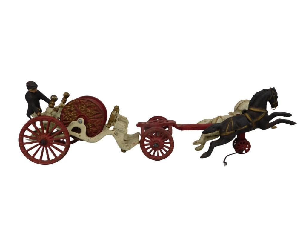Cast Iron Toy Horse and Cart: Cast Iron Toy Horse and Cart