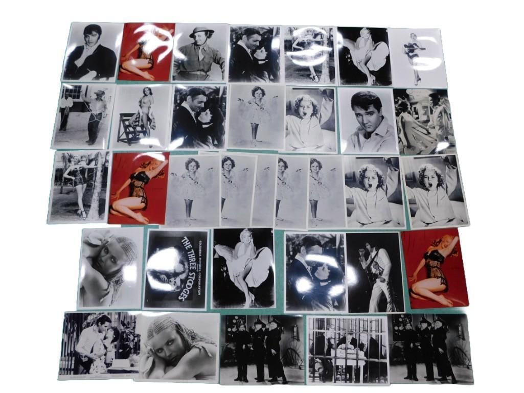 Approx 34 3" x 10" Photos incl Marilyn Monroe, Three Stooges, Elvis, Bo Derek, Shirley Temple (1 of 5)