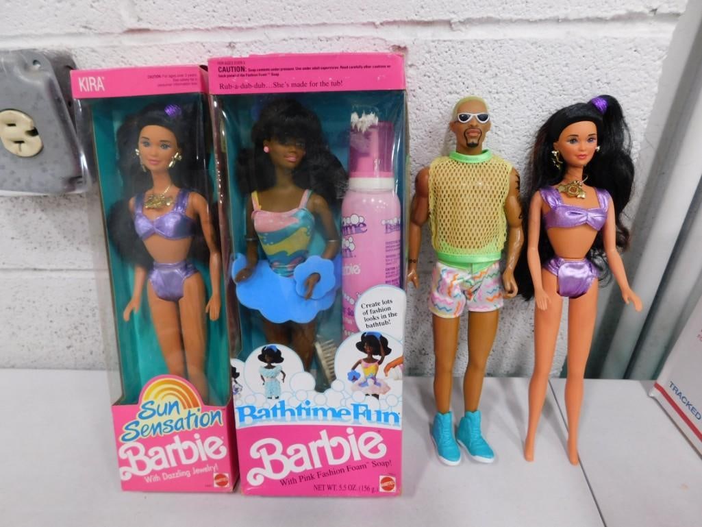 4 Fashion Dolls incl Sun Sensation Barbie, Bathtime Fun Barbie, etc (1 of 5)