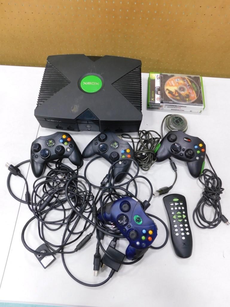 Microsoft XBox Game System with some games and controllers, etc. (1 of 6)