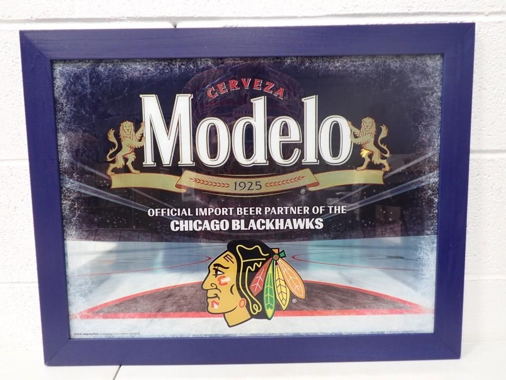 Modelo Beer / Chicago Blackhawks Framed Wall Hanging / Bar (1 of 6)