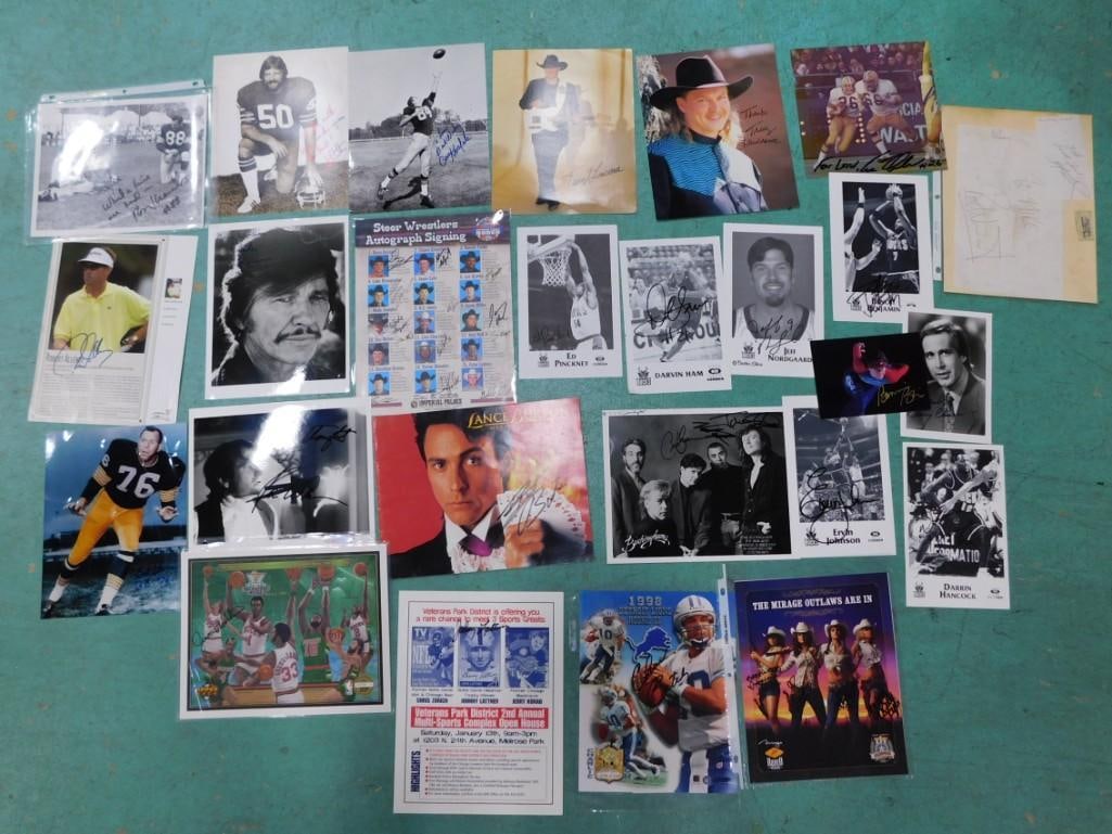 Large Autograph Lot including Football, Golf, Tracy Lawrence, Basketball, Buckinghams, Lance Burton (1 of 12)
