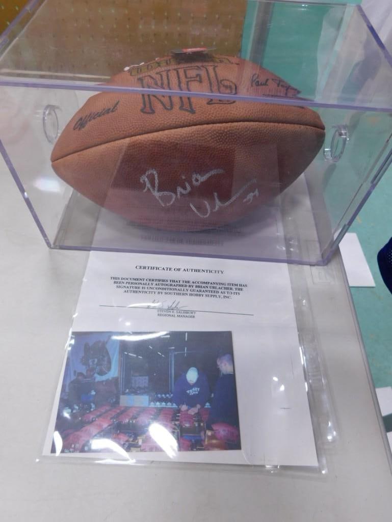 Brian Urlacher Signed Football with COA, Case and Photo (1 of 5)
