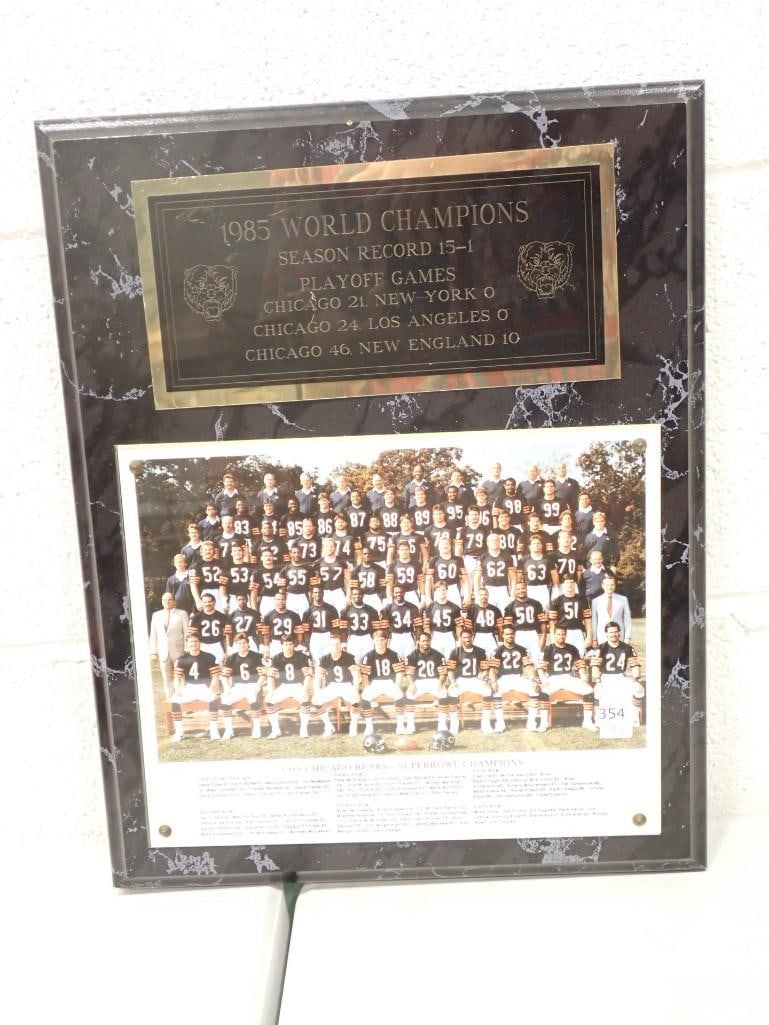 1985 Chicago Bears World Champion Plaque / Wall Hanging (1 of 5)