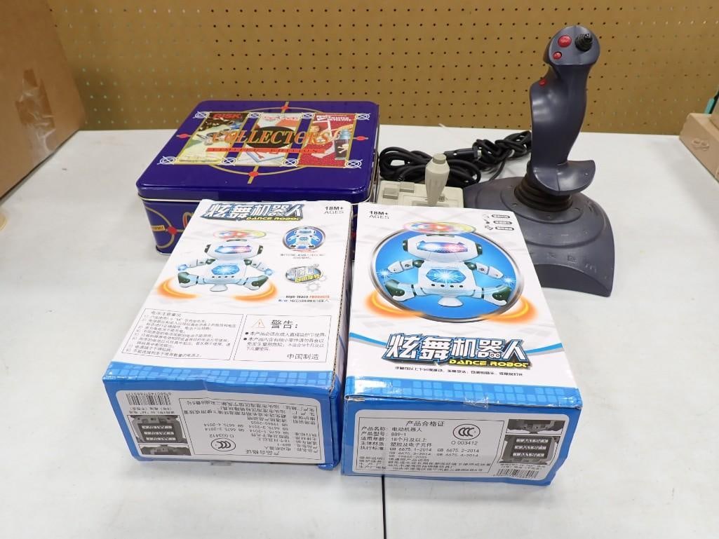 Game / Toy Lot including Computer Joysticks, Board Game Tin, Dancing Robot Toys (1 of 7)