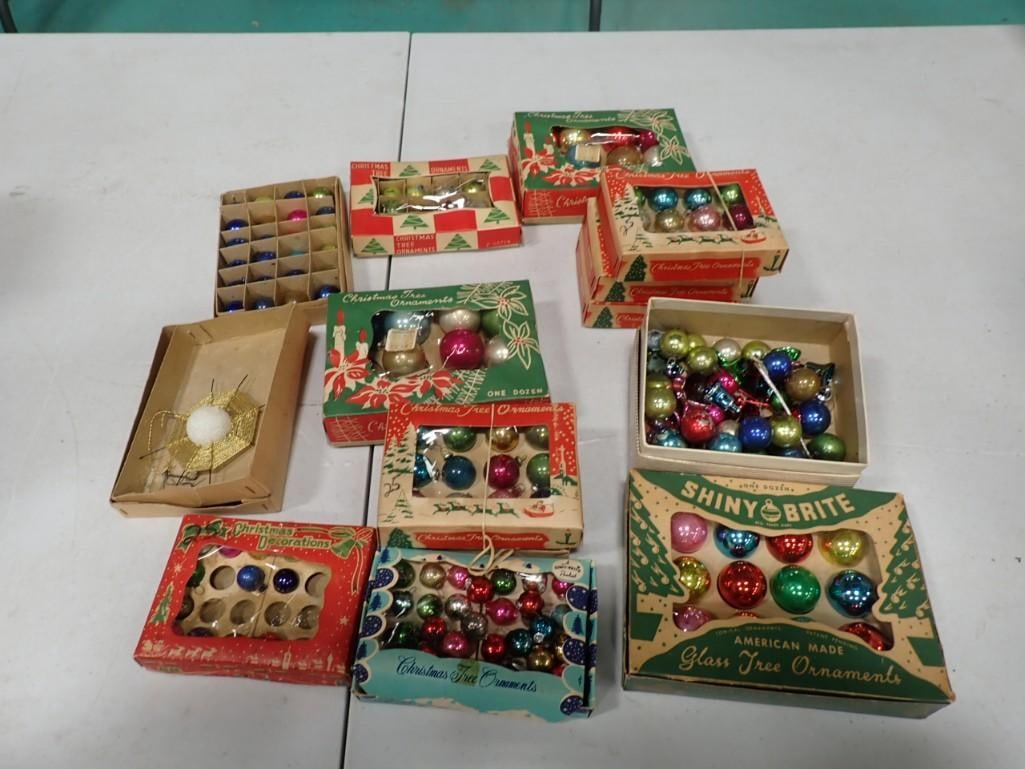 Assorted Miniature Christmas Ornaments including Shiny Brite, Glass, etc. (1 of 4)