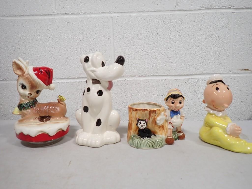 Ceramic Figurines incl Sweet Pea, Pinocchio, etc (1 of 10)