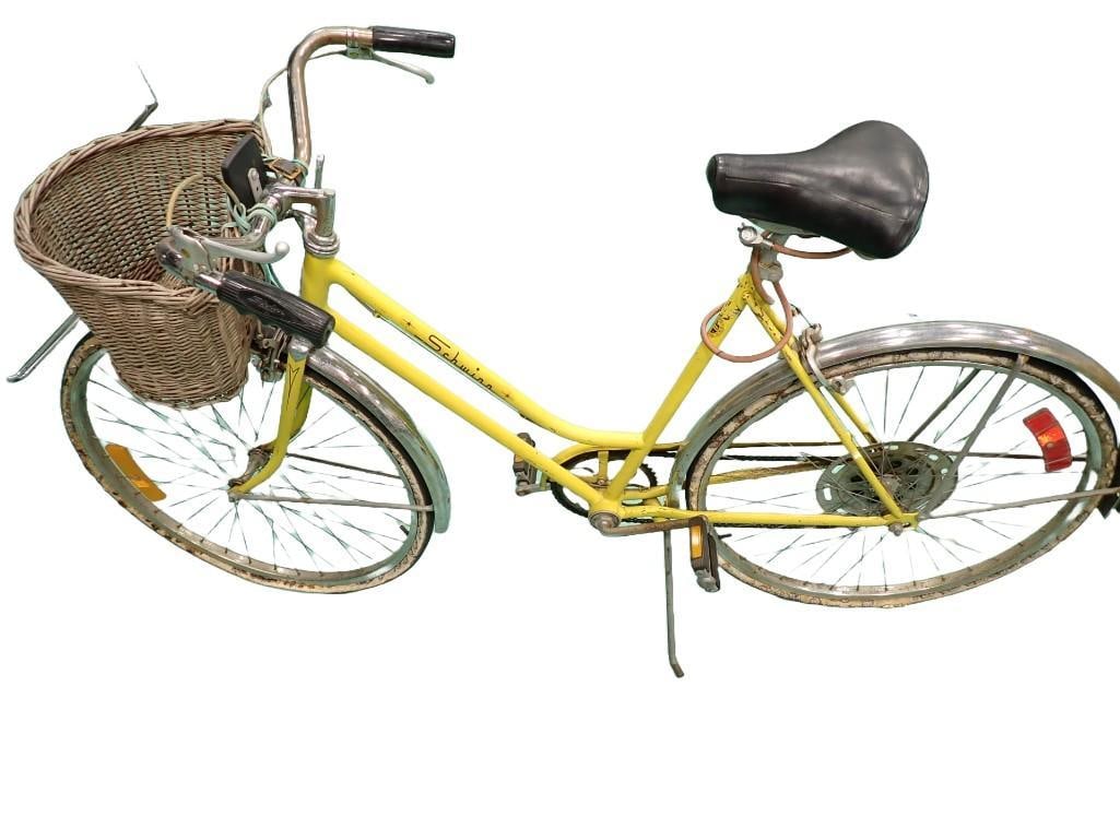 Vintage Schwinn Bicycle With Rear Basket