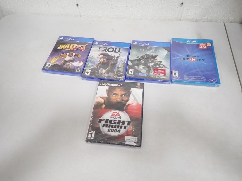 Factory Sealed Video Games incl PS4 Destiny 2, PS4 Troll and I, Fight Night 2004, (1 of 2)